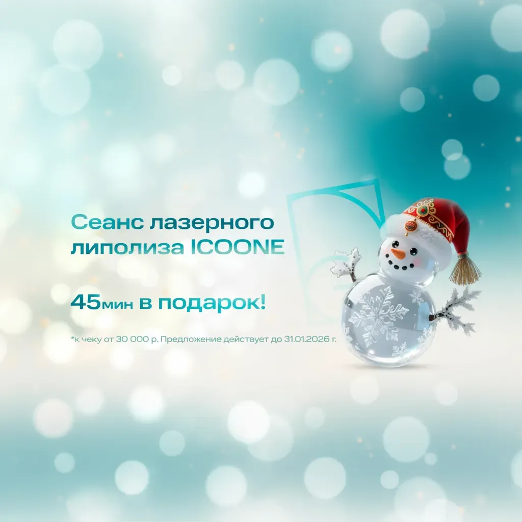 45 минут сеанса лазерного липолиза ICOONE в подарок!